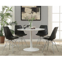 Coaster Furniture 102682 Armless Dining Chairs Black and Chrome (Set of 2)